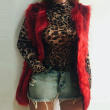 Women Fur Jacket Fox Plush Vest