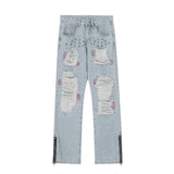 Men Jeans Make Old Ripped Hip Hop Punk Loose All-Match