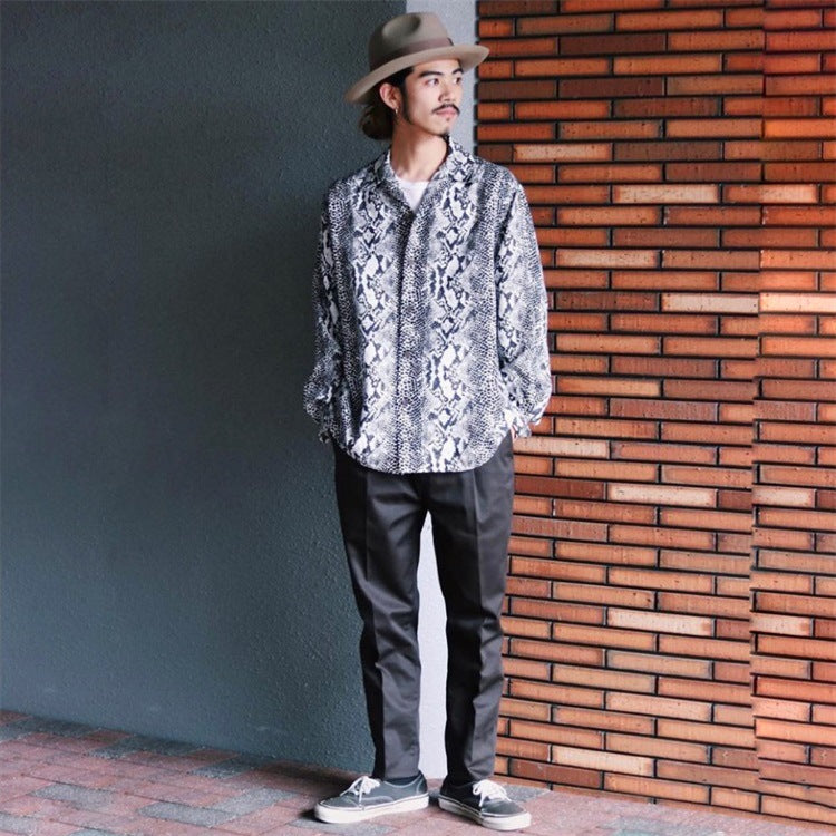 GUILTYPARTIES TIGER Shirts 21AW Classic Snake Print Long Sleeve Shirt