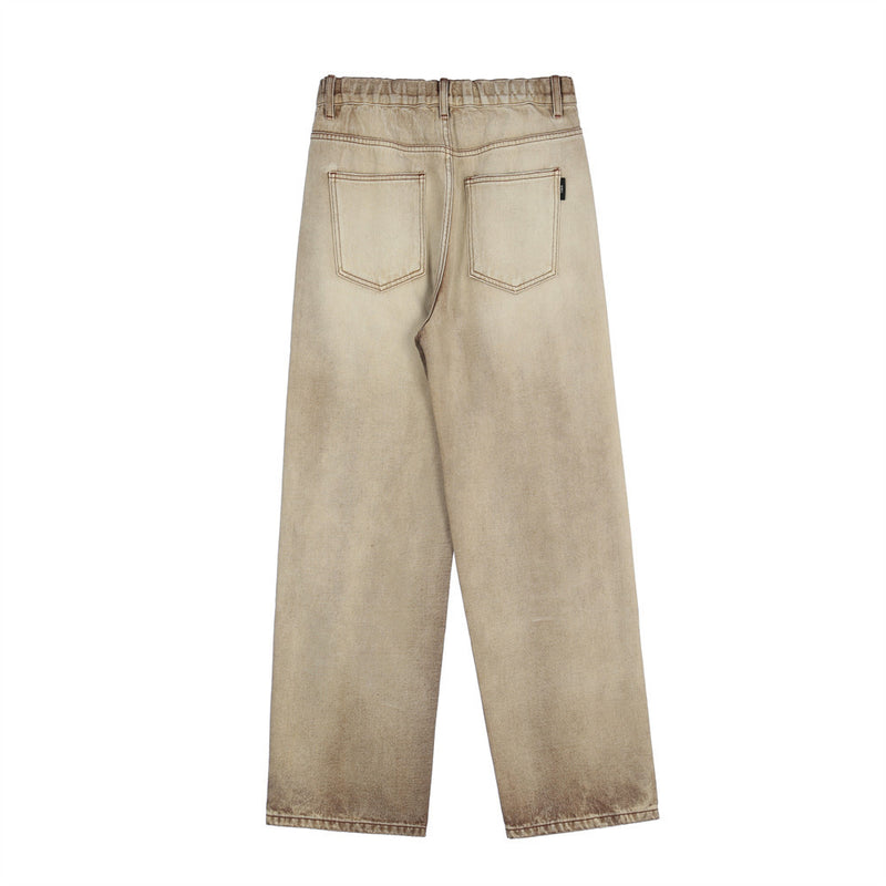 Men Jeans Gradient Color Trousers Loose Casual