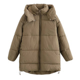 Women Cotton Coat Warm and Loose Fashion Casual Hooded Coat