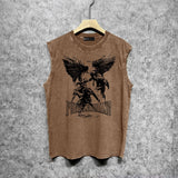 Purple Brand Distressed Tank T Shirts Distressed Sleeveless T-shirt Vest