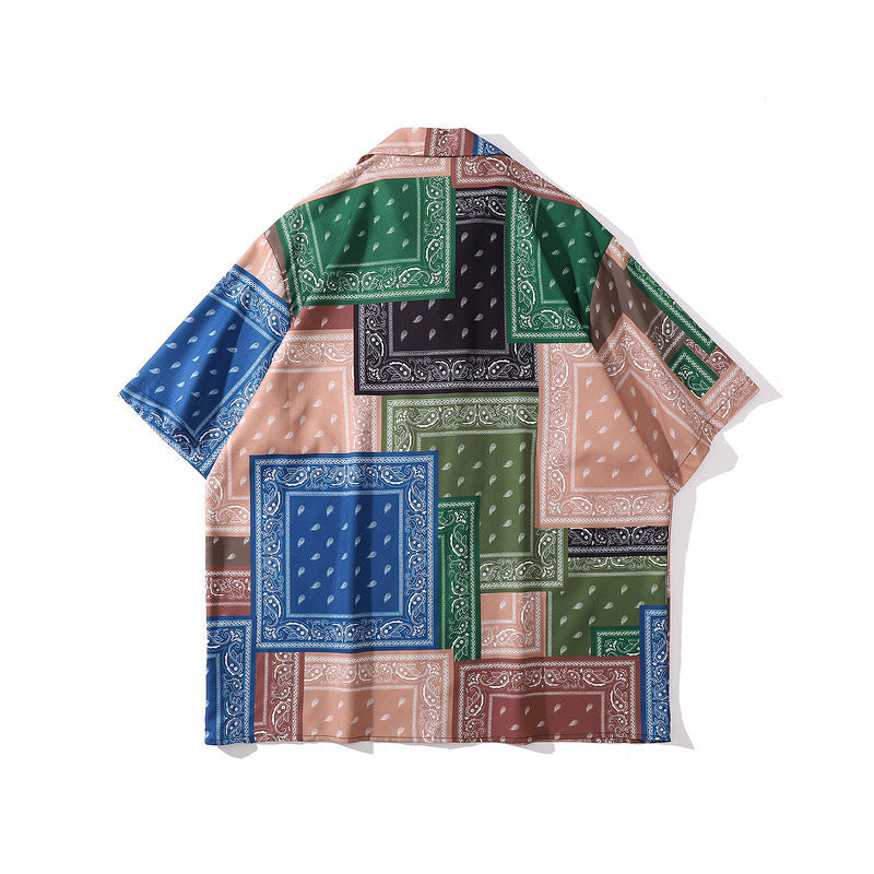 Short Sleeve Shirt Loose Retro Hawaii Vacation Printed Shirt
