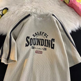 Men T Shirt Striped Summer Heavy All-Match Casual