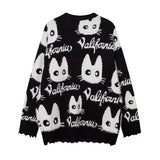 Women Sweater Cartoon Jacquard Knitted Idle Style