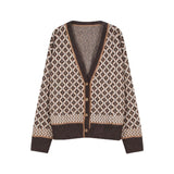 Women Knitted Cardigan Loose Cropped Sweater