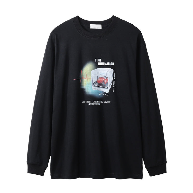 Men Long Sleeve T-shirt Creative Printing Leisure