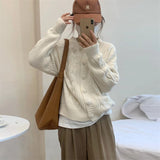 Women Knitted Cardigan Retro Loose Knitted Cardigan