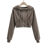 Women Hoodie Casual Cardigan Sports Hooded Zipper Sweatshirt