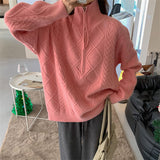 Women Pullover Sweater Rhombus Loose Sweater