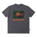 Men T-Shirt Cartoon Creative Printing Loose