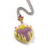 Jewelry Drip Oil Love Sweater Necklace Drip Oil Luminous Ice and Fire Spectrum St. Valentine's