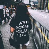 Anti Social Club T Shirt Male and Female Couple Short Sleeve T-shirt