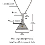Jewelry Pyramid Eye Pendant Personality Necklace with Diamonds Royalty Dog Tags Spectrum