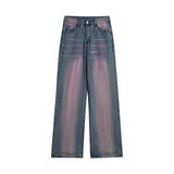 Men Jeans Retro Loose Spray Painting