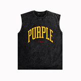 Purple Brand Distressed Tank T Shirts Distressed Sleeveless T-shirt Vest