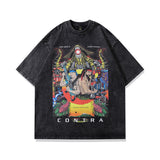 Men T-Shirt Printed Washed and Worn Short Sleeve T-shirt