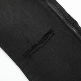 Men Jeans Side Zipper Ripped Punk Casual Burrs