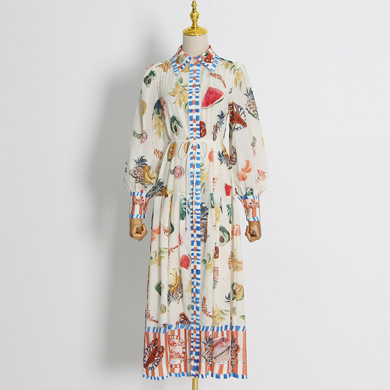 Bohemian Dress Fashion Lantern Sleeve Dress