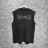 Purple Brand Distressed Tank T Shirts Distressed Sleeveless T-shirt Vest