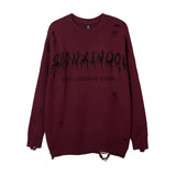 Women Sweater Creative Pattern Loose Hole Knit Sweater
