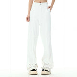 Men Jeans Stitching Casual All-Match Loose Buttons