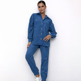 Women Co-Ords Vintage Corduroy Long Sleeve Shirt