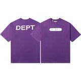 Gallery Dept T-Shirt Hand Painted Ink Splashing Alphabet Washed Retro Short Sleeve T-Shirt