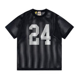 Gallery Dept T-Shirt Alphabet Print Hollow Mesh Short Sleeve T-Shirt