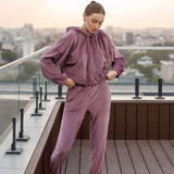 Women Co-Ords Winter Hooded Sweater Set Sports and Leisure