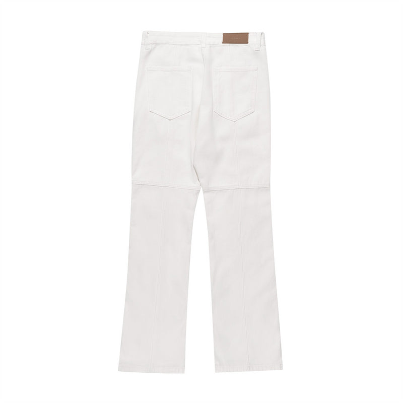 Men Jeans Breasted Pleated Horn Loose Casual