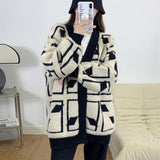 Women Knitted Cardigan Thick Knit Cardigan plus Size