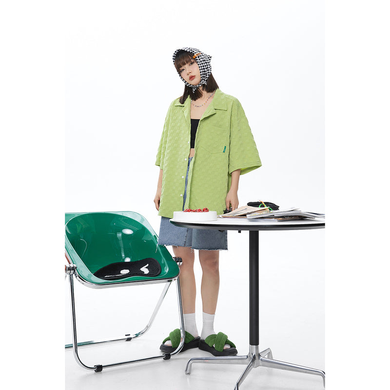 Unisex Shirt Summer Loose Lapels Plaid Coat