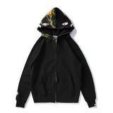 Bathing Ape Hoodie Splicing Camouflage Sweater Cardigan Hooded