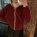 Women Knitted Cardigan Vintage Loose Sweater