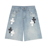 Chrome Heart Shorts Summer Denim Shorts