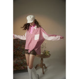 Unisex Shirt Loose Long Sleeve Small Plaid Shirt