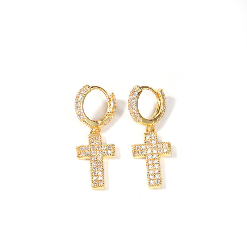 Earrings Zircon 'Cross' Earrings Spectrum Crosses