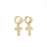 Earrings Zircon 'Cross' Earrings Spectrum Crosses