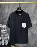 Chh Chrome Hearts T Shirts Pocket Handmade Button Casual Short Sleeve T-Shirt