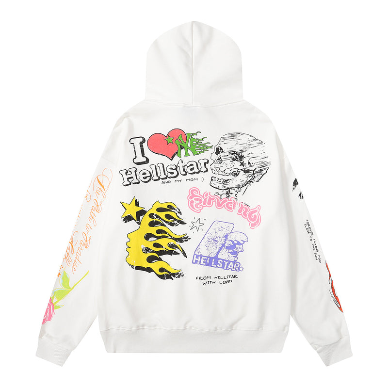 HS Hoodie Casual Graffiti Oversize