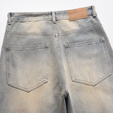 Men Jeans Gradient Color Hole