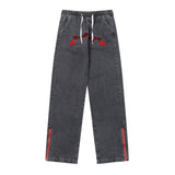 Men Jeans Zipper Slit