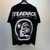 Hellstar T Shirt Vintage Old Loose Casual Short Sleeve T-Shirt