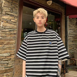 Men T Shirt Loose Summer Stripes