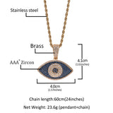Jewelry Hip Hop Diamond Eyes Pendant Necklace Copper St. Valentine's The Eye of Horus