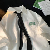 Men Shirts Waffle Shirt Versatile Loose and Handsome Coat