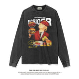 Unisex Long Sleeve Shirt Autumn/Winter Print Long Sleeve T-Shirt Loose