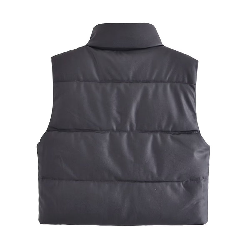 Women Cotton Coat Casual Faux Leather Vest