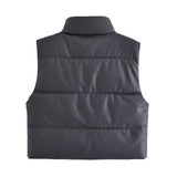 Women Cotton Coat Casual Faux Leather Vest